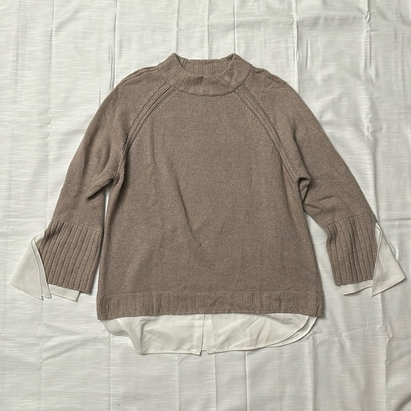 Brochu Walker Layered Crew Neck Looker Sweater in Tan - Picture 12 of 12